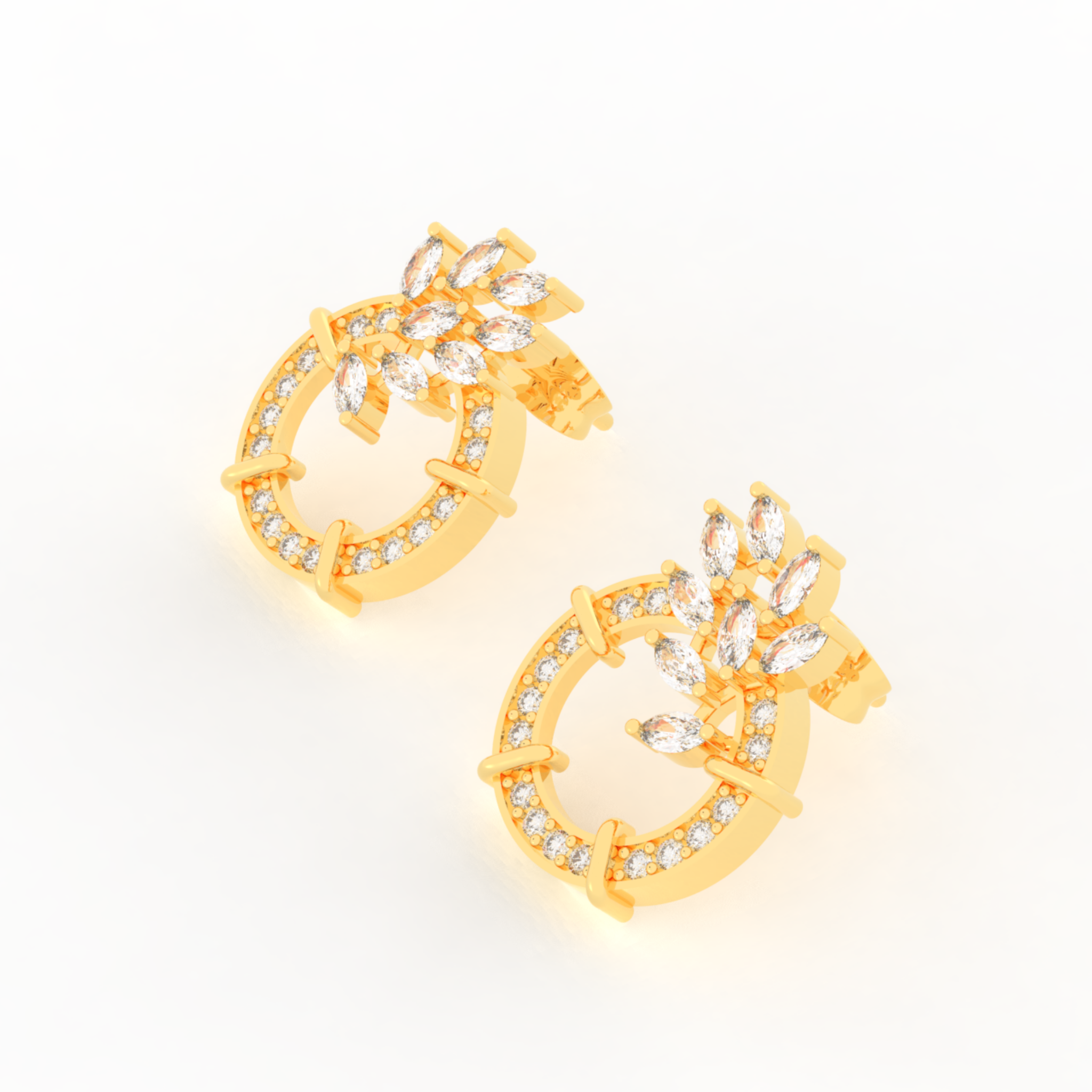 Sparkling Gemstone Cluster Circle Stud Earrings, Hallmarked 925 Sterling Silver